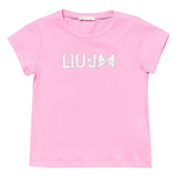 Liu Jo T-Shirt Girocollo Tinta Unita con Brillantini per Neonata KA5081NX ROSA LIU JO 