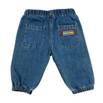 Moschino Jeans Tinta Unita con Elastico In Vita per Neonato MUP05S BLU MOSCHINO 