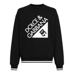 Dolce & Gabbana Felpa Chiusa Girocollo Tinta Unita con Stampa per Bambino L4JWKD NERO DOLCE & GABBANA 