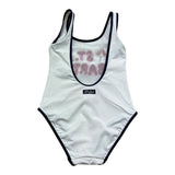 Saint Barth Costume Intero Tinta Unita con Logo per Bambina CARA003 BIANCO SAINT BARTH 