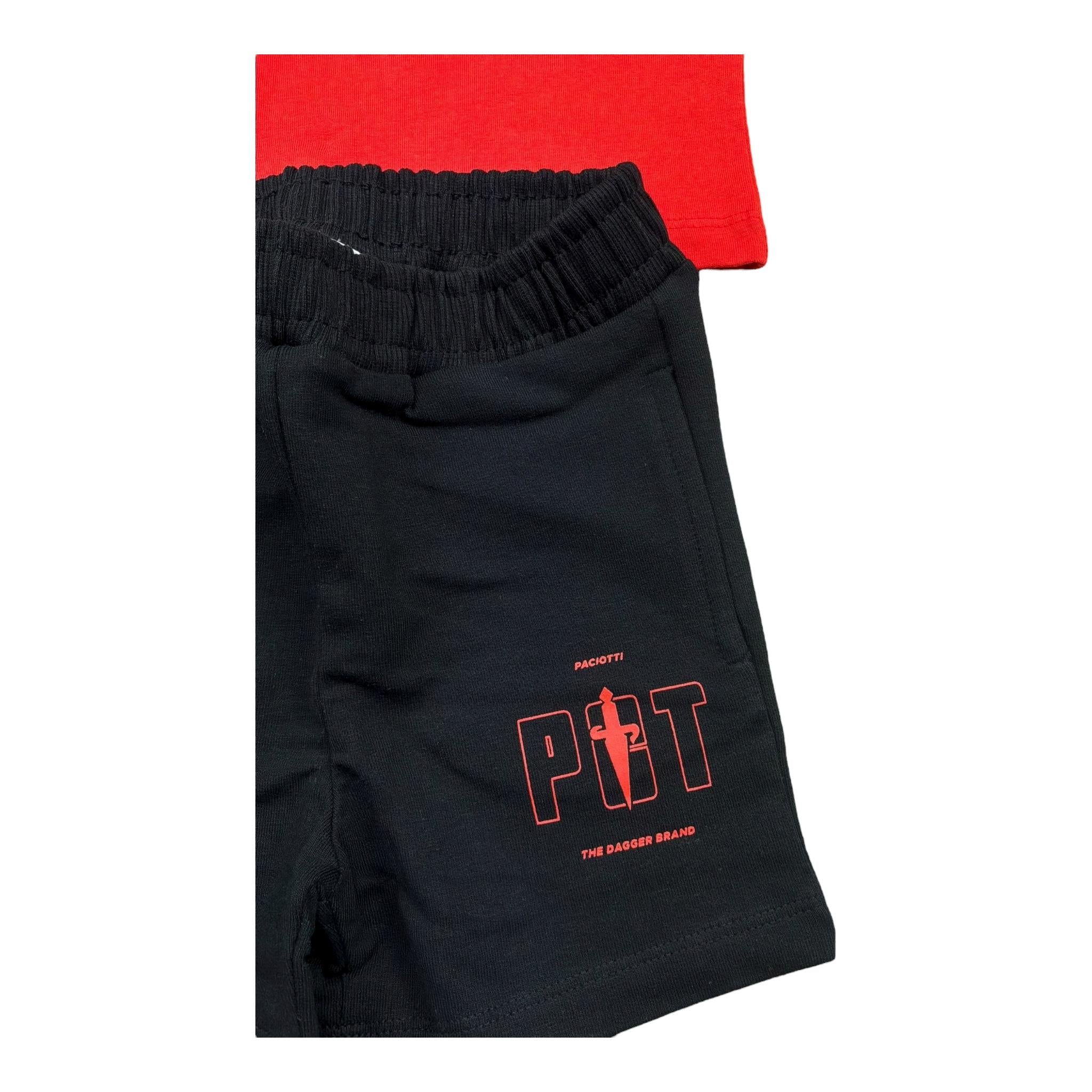 Cesare Paciotti Completo 2 Pezzi T-Shirt-Bermuda per Neonato CMP5114B NERO/ROSSO CESARE PACIOTTI 