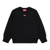 Diesel Felpa Chiusa Girocollo Tinta Unita con Logo per Bambino J02234 NERO DIESEL 