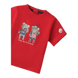 Minibanda T-Shirt Girocollo Tinta Unita con Stampa per Neonato 3B613 ROSSO MINIBANDA 