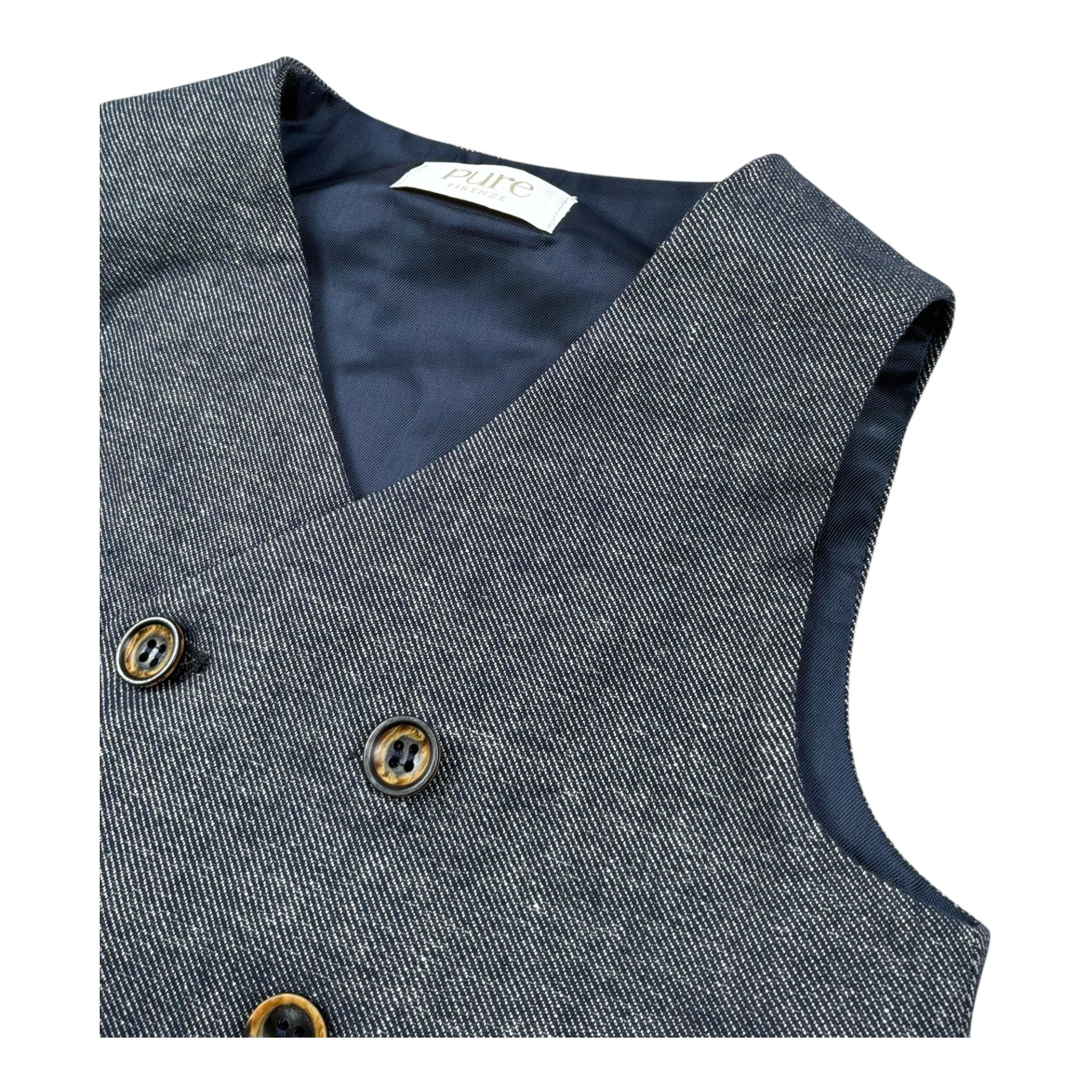 Pure Firenze Gilet Tinta Unita Doppiopetto per Neonato PC03351 BLU PURE FIRENZE 