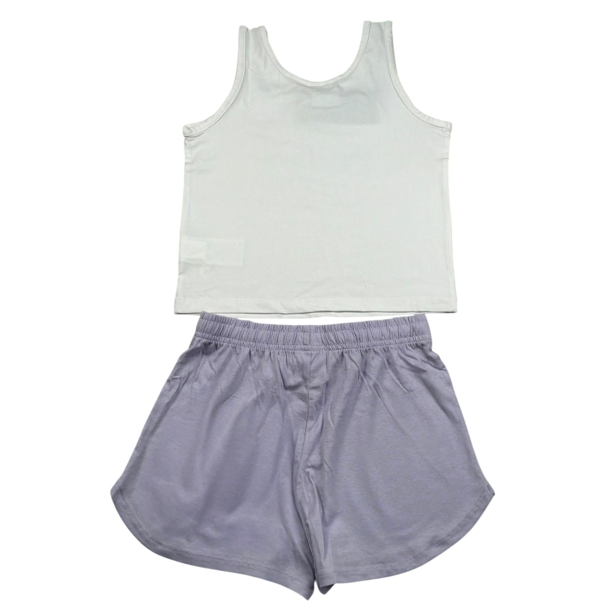 Diadora Completo 2 Pezzi Canotta-Short Bicolore per Bambina 102181717 BIANCO/LILLA DIADORA 