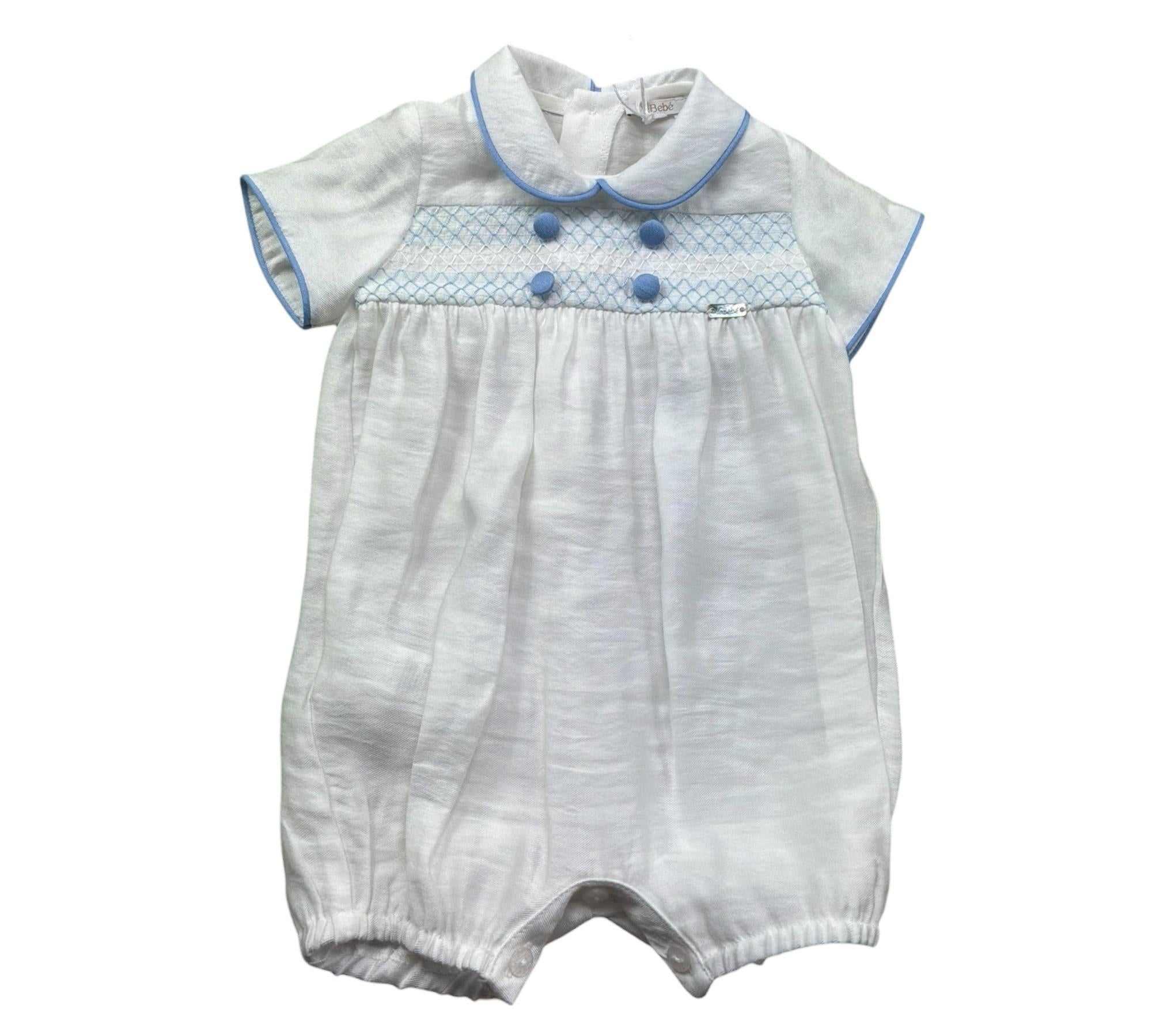 Le Bebe Pagliaccetto Mezza Manica Tinta Unita con Bottoni per Neonato LBB5406 BIANCO LE BEBE 