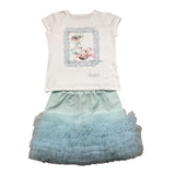 Daga Collection 2-teiliges Set T-Shirt-Tüllrock Weiß/Blau für Mädchen