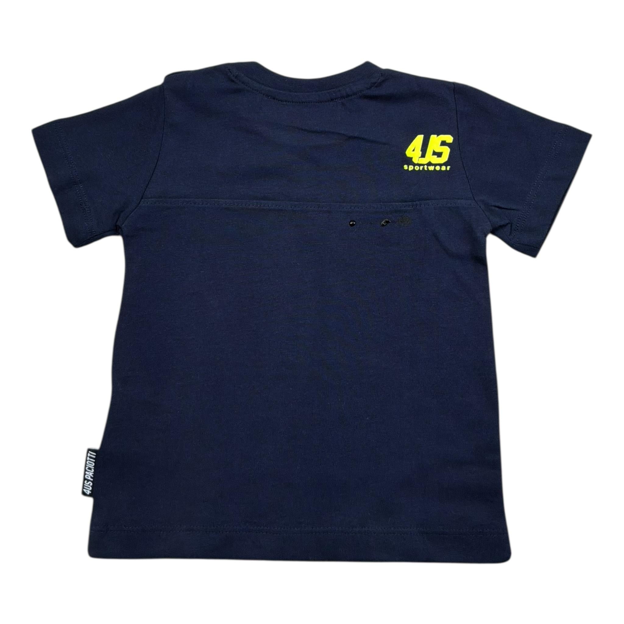 Cesare Paciotti T-Shirt Gitocollo Tinta Unita con Stampa per Neonato TSP1113 BLU CESARE PACIOTTI 