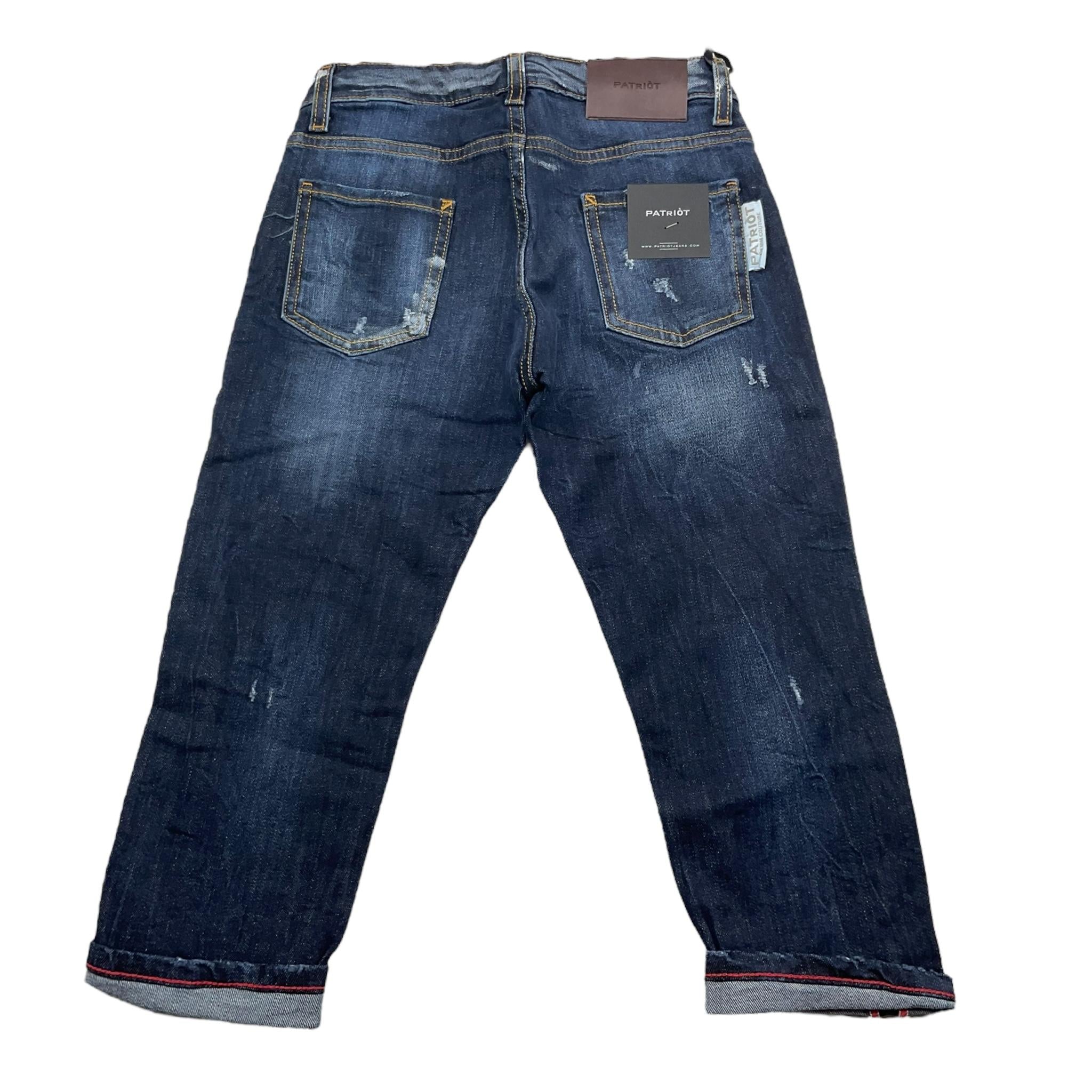 PATRIOT jeans tinta unita con strappi Blu per Bambino PB4F2WPBK10 BLU PATRIOT 