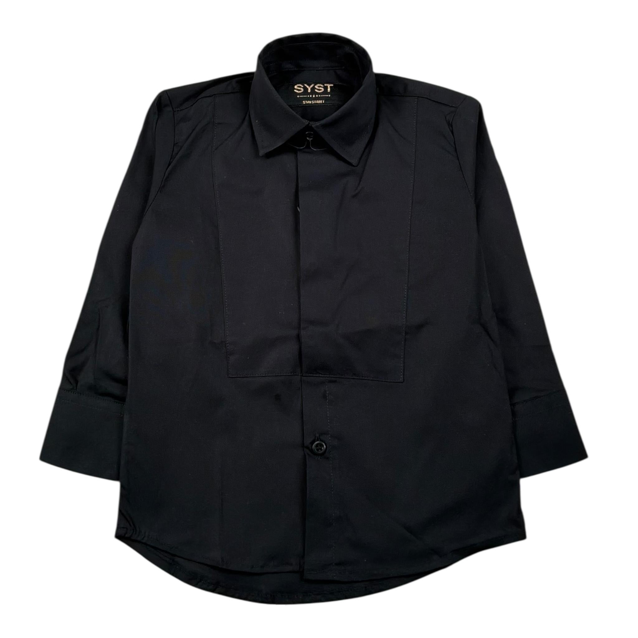 Syst Camicia Manica Lunga Tinta Unita per Bambino CB2005 NERO SYST 