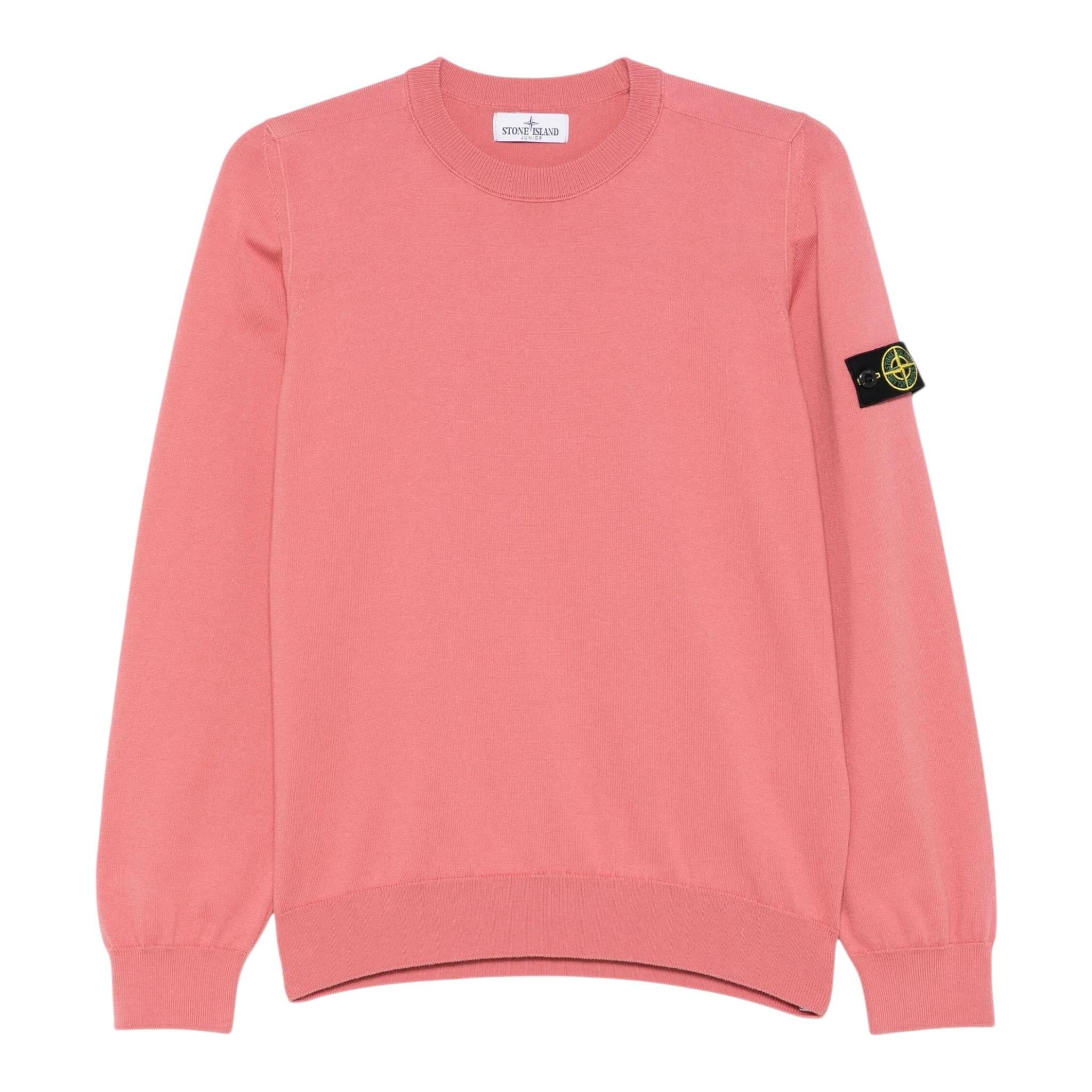 Stone Island Maglia Girocollo Tinta Unita con Logo per Bambino K1S165100001 CORALLO STONE ISLAND 