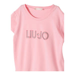 Liu Jo Abito Mezza Manica Tinta Unita con Brillantini per Bambina KA4128 ROSA LIU JO 