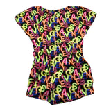 4Giveness Schwarzes Kleid mit halblangen Ärmeln und Fantasy-Print für Mädchen