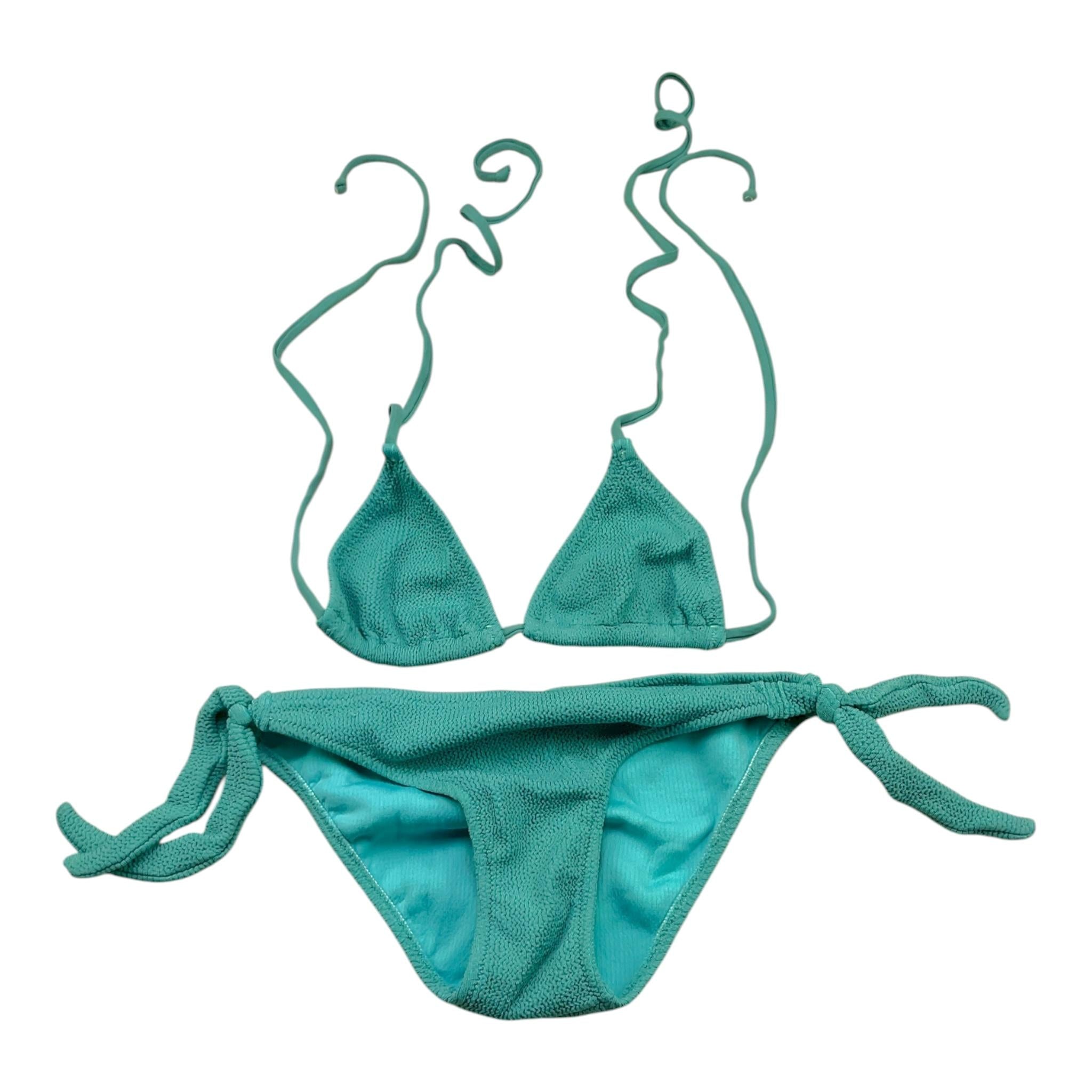 Matinée Costume 2 Pezzi Triangolo-Slip Tinta Unita per Bambina CC3021 AZZURRO MATINÉE 