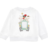 Monnalisa Felpa Chiusa Girocollo Tinta Unita con Stampa per Bambino 28E600J BIANCO MONNALISA 