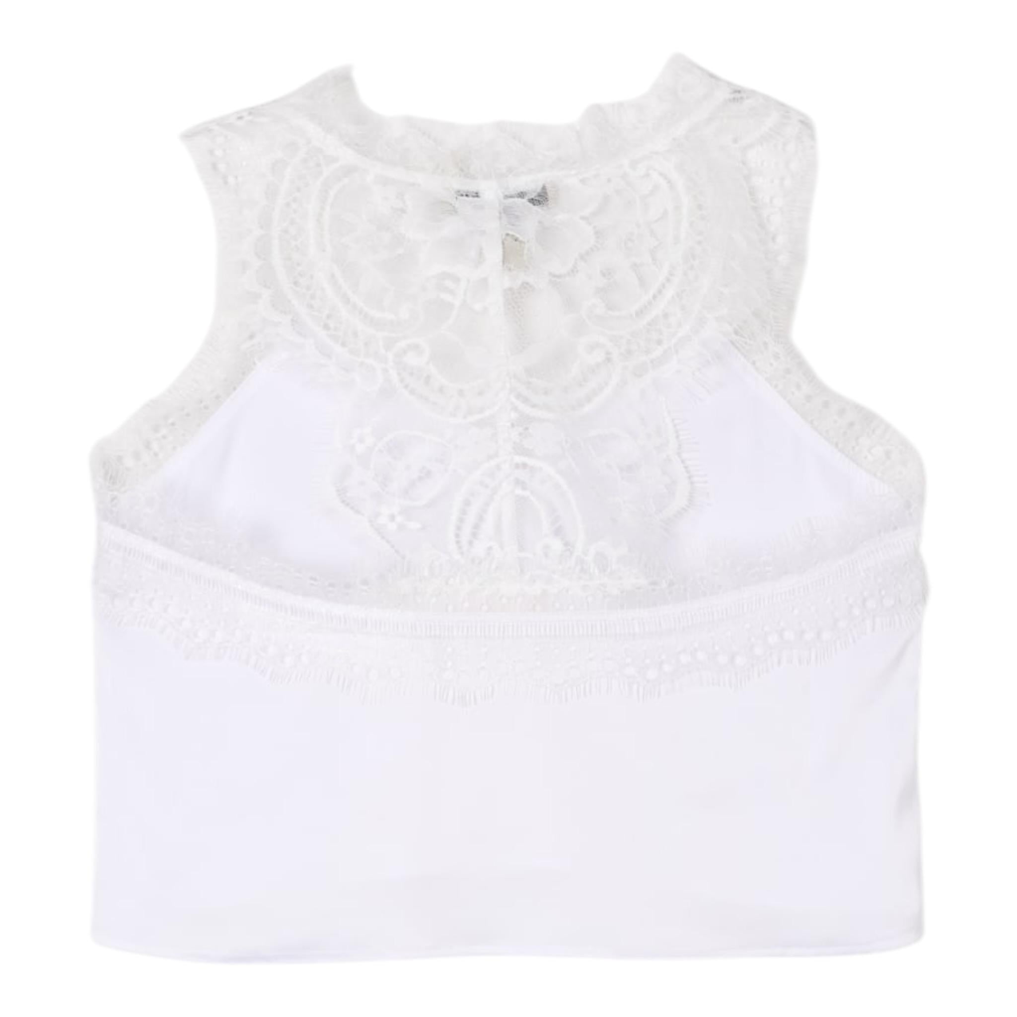 Twinset Top Tinta Unita con Ricami per Bambina 251GJ2454 BIANCO TWINSET 