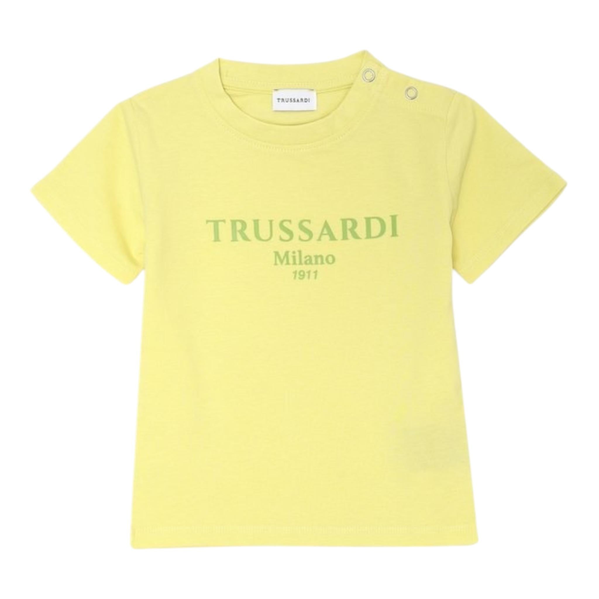 Trussardi T-Shirt Girocollo Tinta Unita con Stampa per Neonato TIP250111TS GIALLO TRUSSARDI 