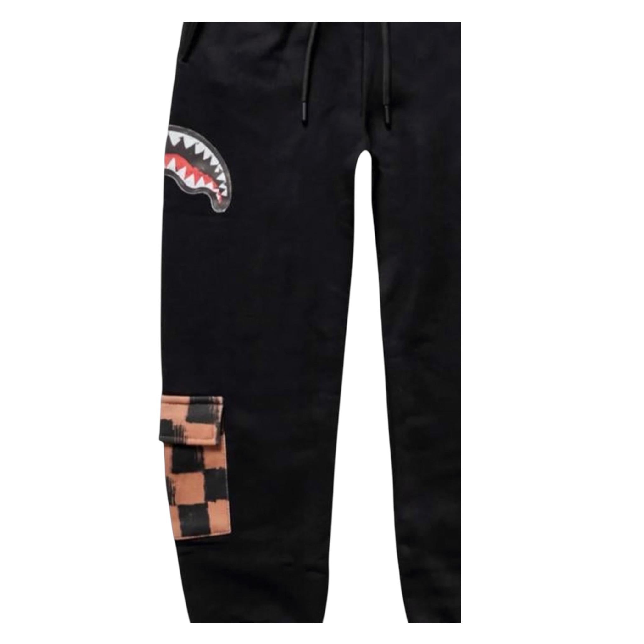 Sprayground Pantalone Tuta Tinta Unita con Stampe per Bambino SPY1152BRW NERO SPRAYGROUND 