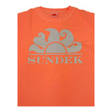 Sundek T-Shirt Girocollo Tinta Unita Con Stampa Arancione Per Bambino