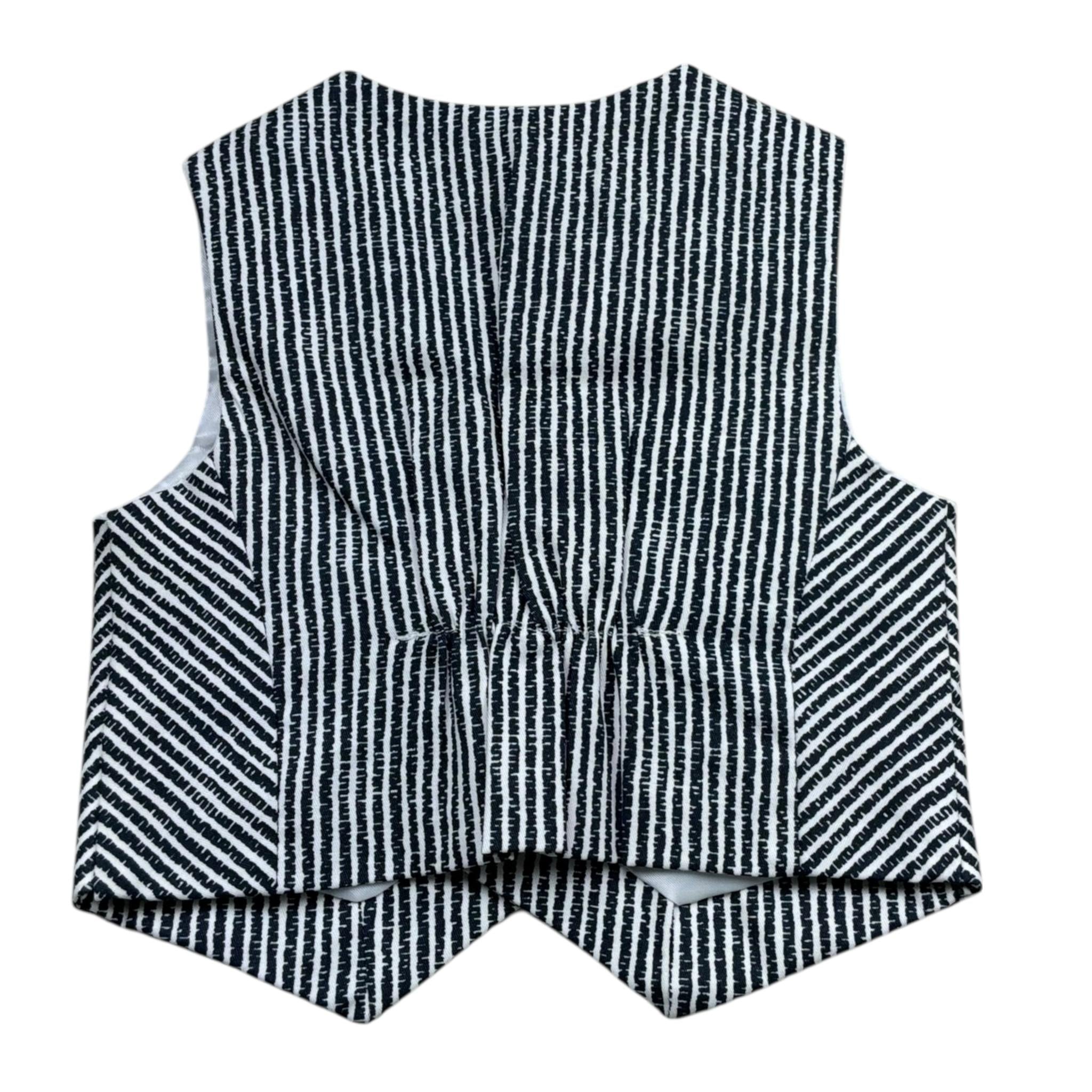 Manuel & Frank Gilet Bicolore con Fantasia A Righe per Neonato MF5119I BIANCO/BLU MANUEL & FRANK 