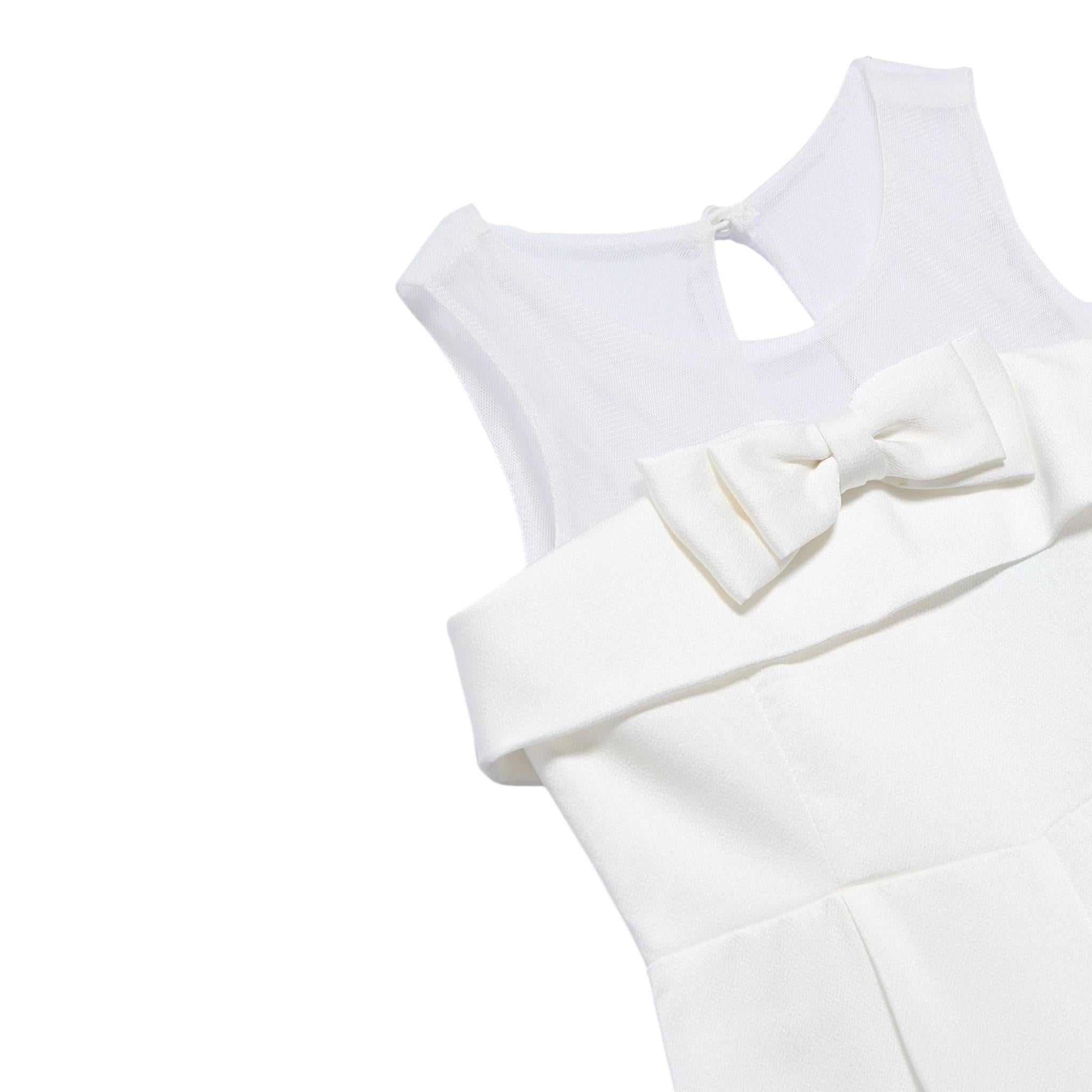 Abel & Lula Abito Giromanica Tinta Unita Modello Palazzo per Bambina 5219 PANNA ABEL & LULA 