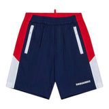 Dsquared2 Bermuda Tricolore con Elastico In Vita per Bambino DQ2832 BLU DSQUARED2 