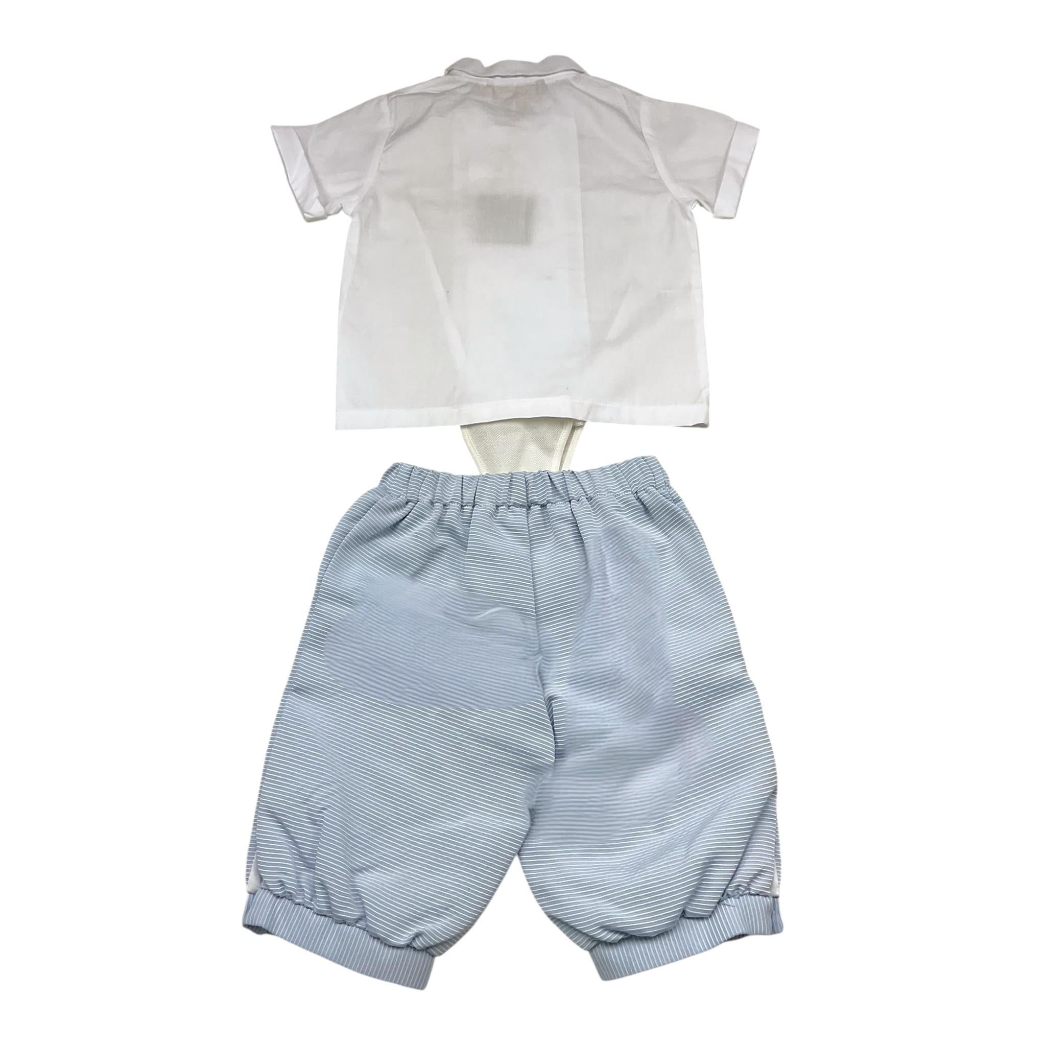 La Stupenderia Completo 2 Pezzi Camicia-Bermuda Bicolore per Neonato CCCT73 BIANCO/AZZURRO LA STUPENDERIA 