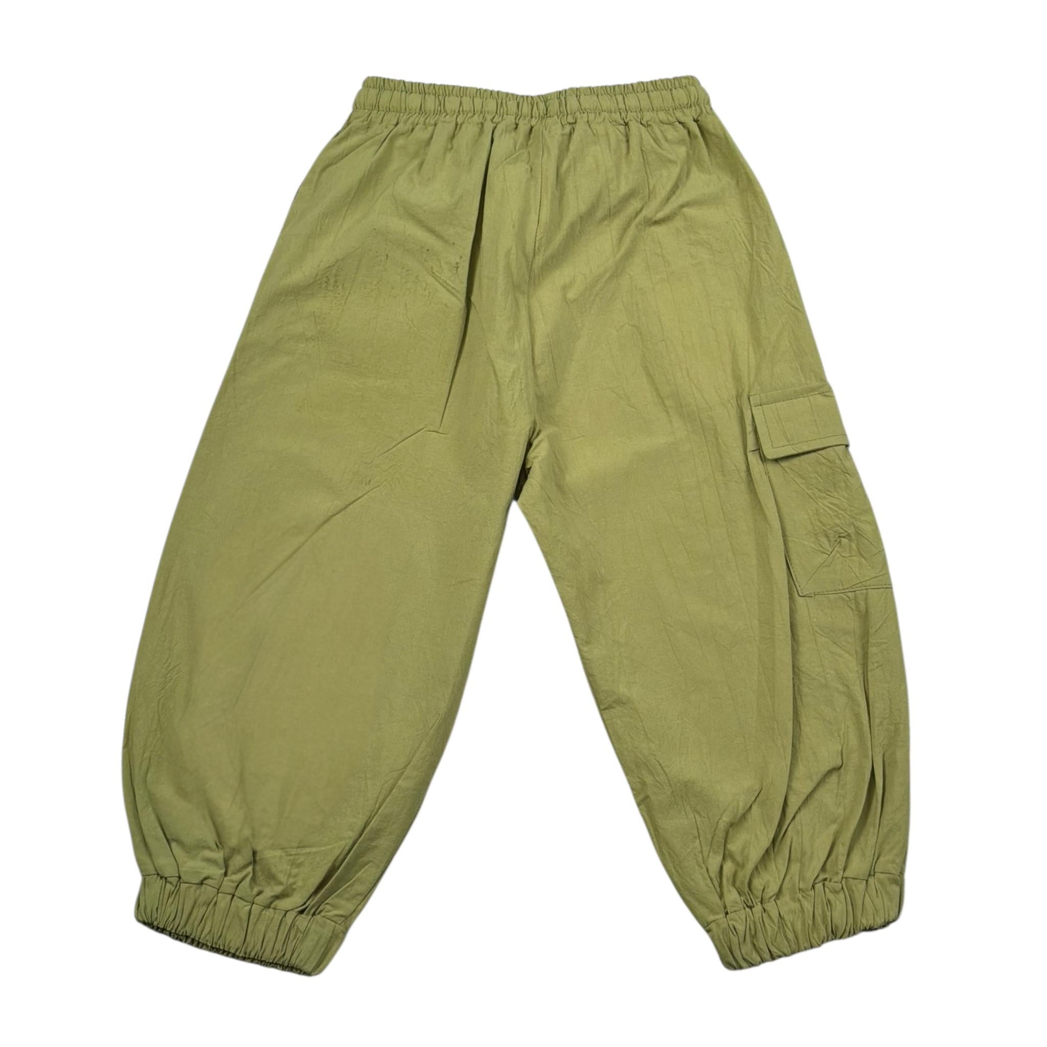 M+E' Pantalone tinta unita con Elastico In Vita Verde per Bambino UEM0519 VERDE M+E' 