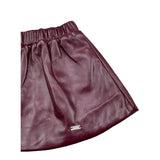 LE BEBE' gonna in ecopelle tinta unita con elastico in vita Bordeaux per Neonata LBG6072 BORDEAUX LE BEBE' 