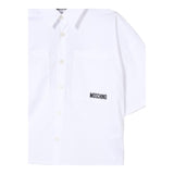 Moschino Camicia Mezza Manica Tinta Unita con Stampa per Bambina HUC01H BIANCO MOSCHINO 