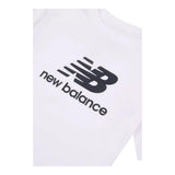 New Balance T-Shirt Girocollo Tinta Unita con Stampa Logo per Bambino LAKB0009 BIANCO NEW BALANCE 