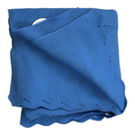 Juliana Coperta tinta unita con Ricami Blu per Neonata 25023 BLU JULIANA 
