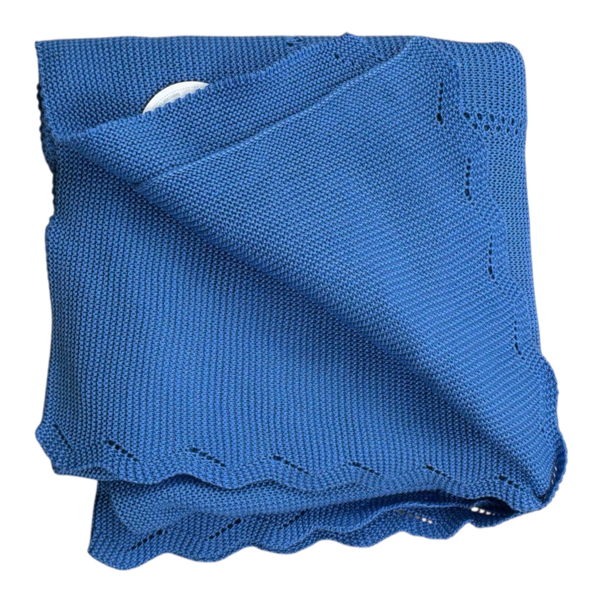 Juliana Coperta tinta unita con Ricami Blu per Neonata 25023 BLU JULIANA 