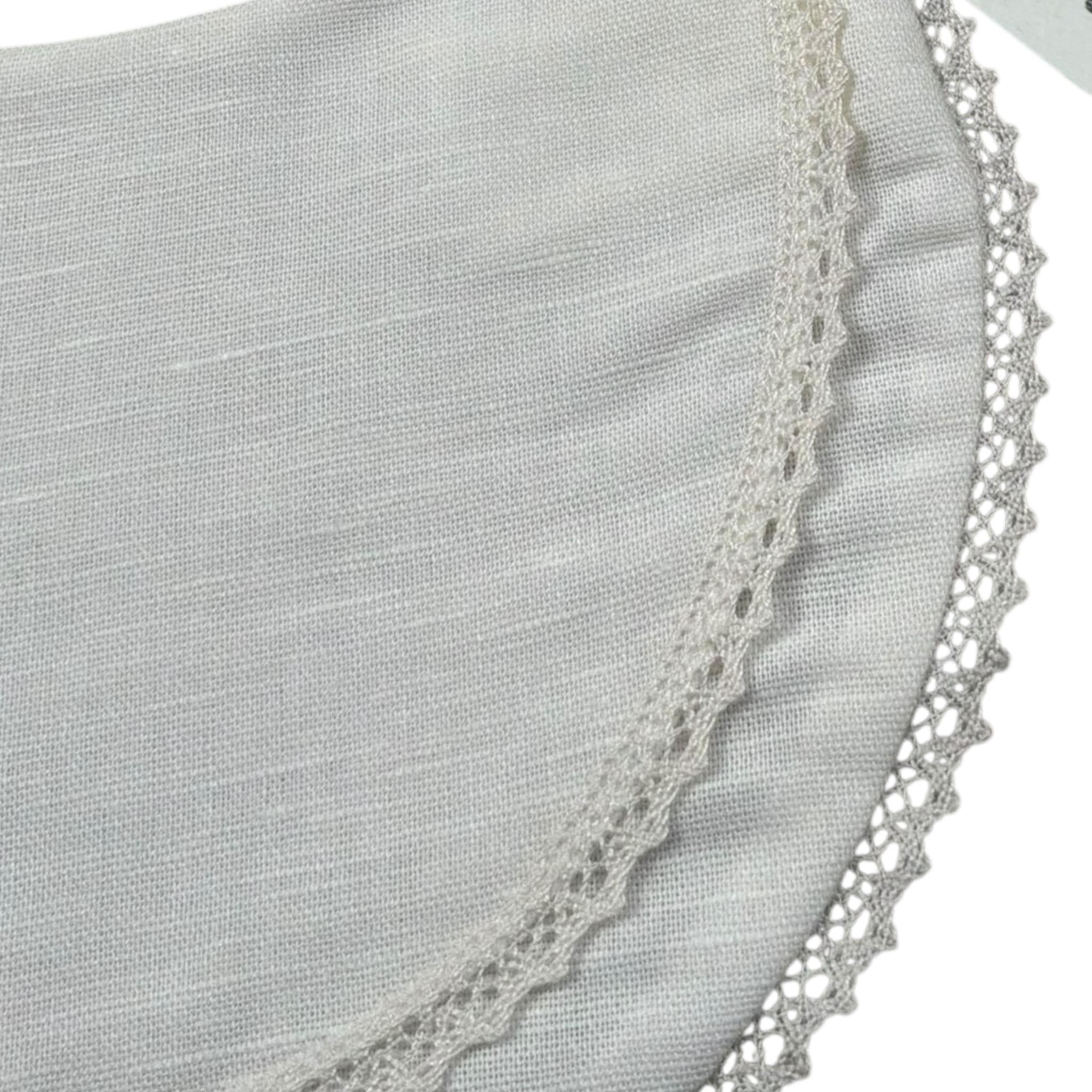 Granlei Bavetta Tinta Unita con Ricami per Neonato 125211 PANNA GRANLEI 