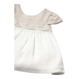 Mayoral Set 2 Pezzi Abito-Coulotte Bicolore per Neonata 1857 BIANCO/BEIGE MAYORAL 