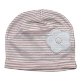 Barcellino Cappello Tinta Unita con Fantasia A Righe per Neonata 12097 BIANCO BARCELLINO 