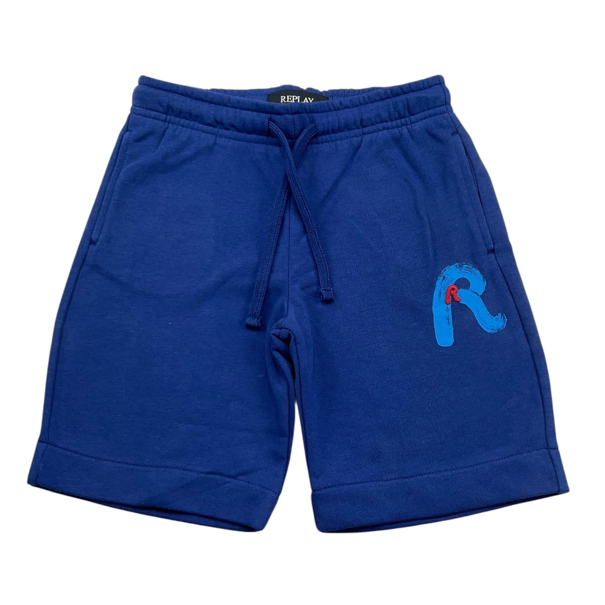 Replay Bermuda In Tuta Tinta Unita con Logo per Bambino SB9526 BLU REPLAY 