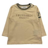 TRUSSARDI shirt girocollo tinta unita con stampa Panna per Neonato TIA25147TS PANNA TRUSSARDI 