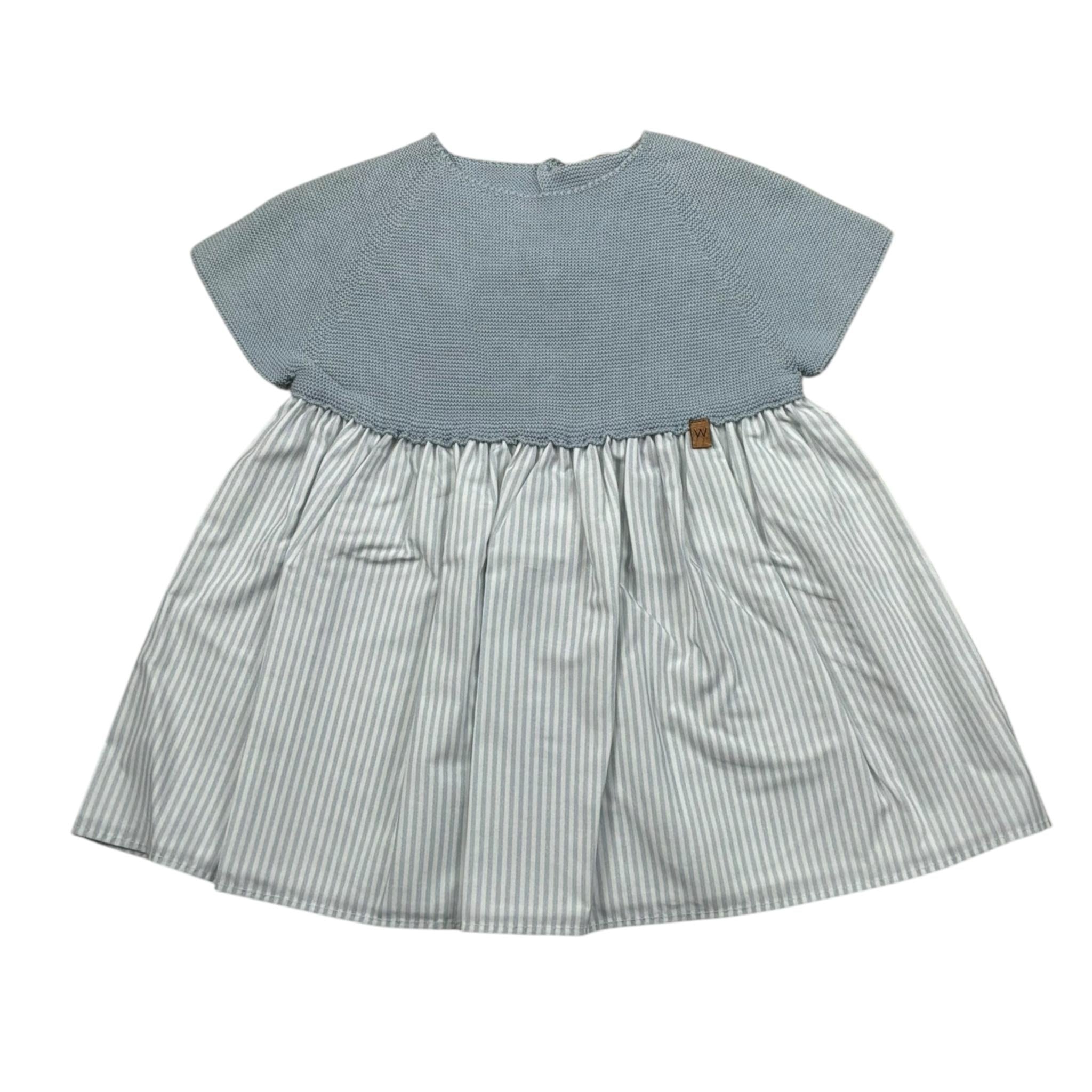 Wedoble Abito Mezza Manica Fantasia A Righe per Neonata V2404404R AZZURRO POLVERE WEDOBLE 