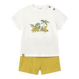 Mayoral Completo 2 Pezzi T-Shirt-Bermuda Bicolore per Neonato 1653 BIANCO/GIALLO MAYORAL 