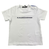 Daniele Alessandrini – Einfarbiges T-Shirt mit Rundhalsausschnitt und weißem Logo-Print für Neugeborene