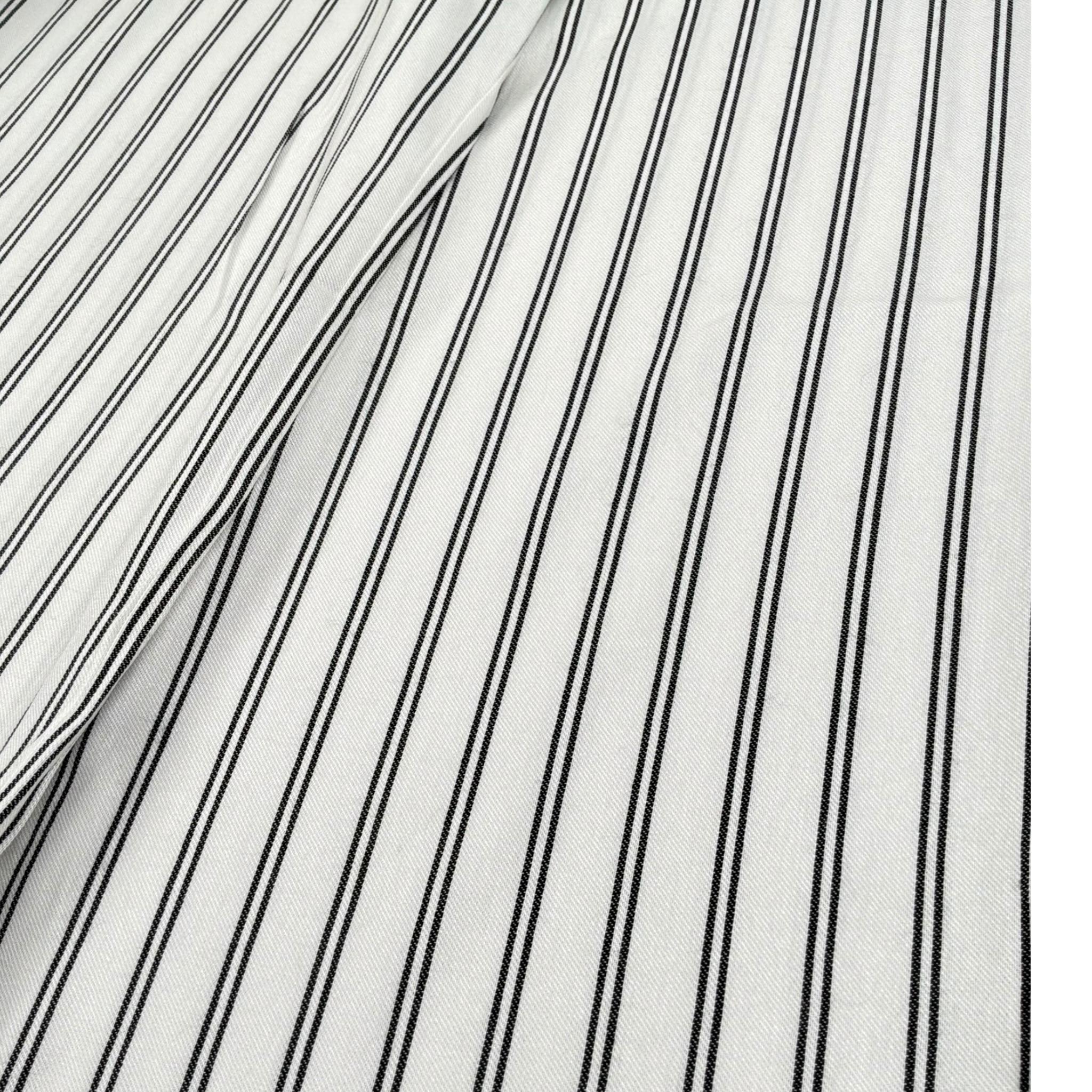 Please Pantalone Tinta Unita Modello A Palazzo con Fantasia A Righe per Bambina PE32131G73 BIANCO PLEASE 