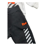 Daniele Alessandrini Completo 2 Pezzi Felpa-Pantalone Bicolore Bianco/Nero per Neonato