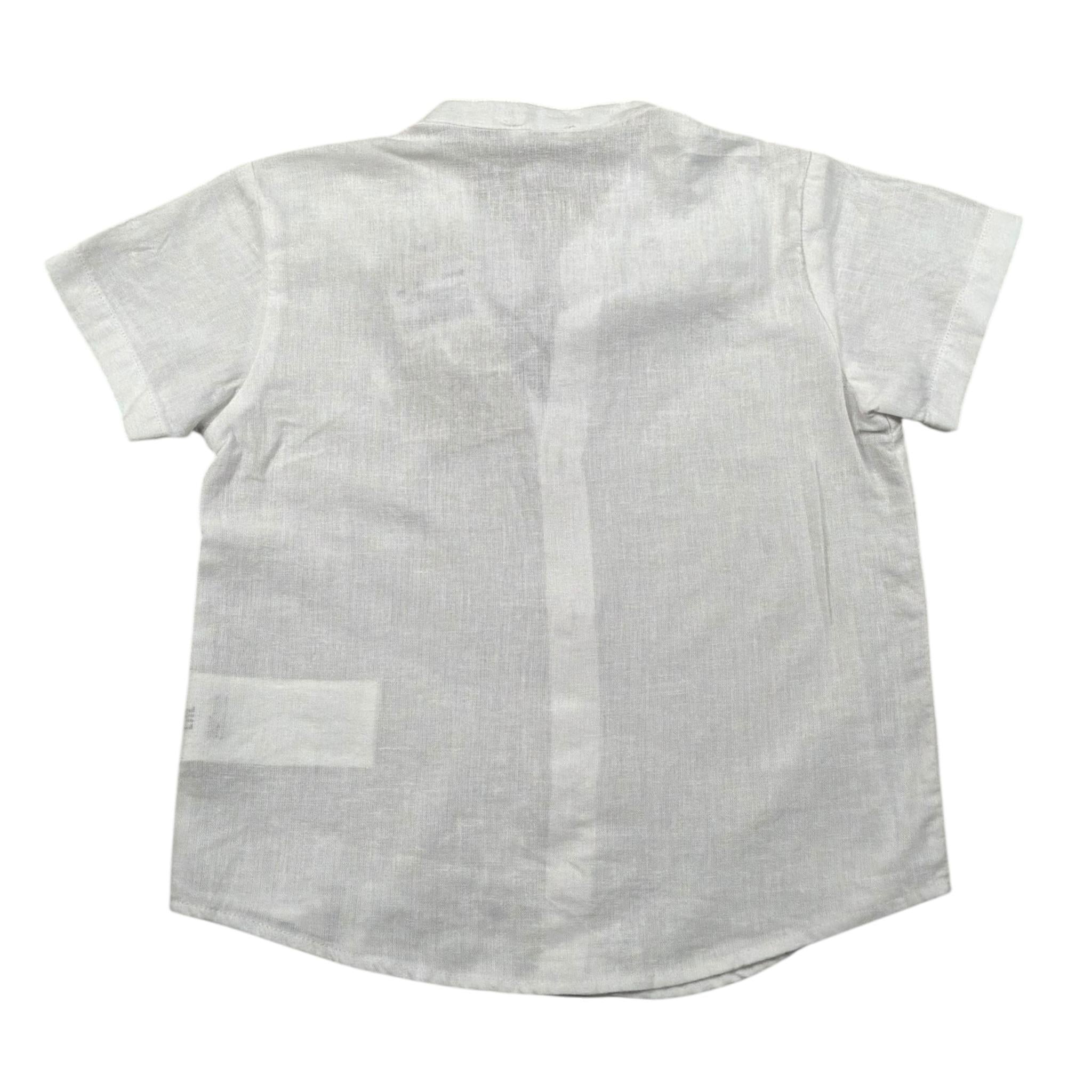 Le Bebe Camicia Mezza Manica Tinta Unita Collo Coreano per Neonato LBB4934 BIANCO LE BEBE 