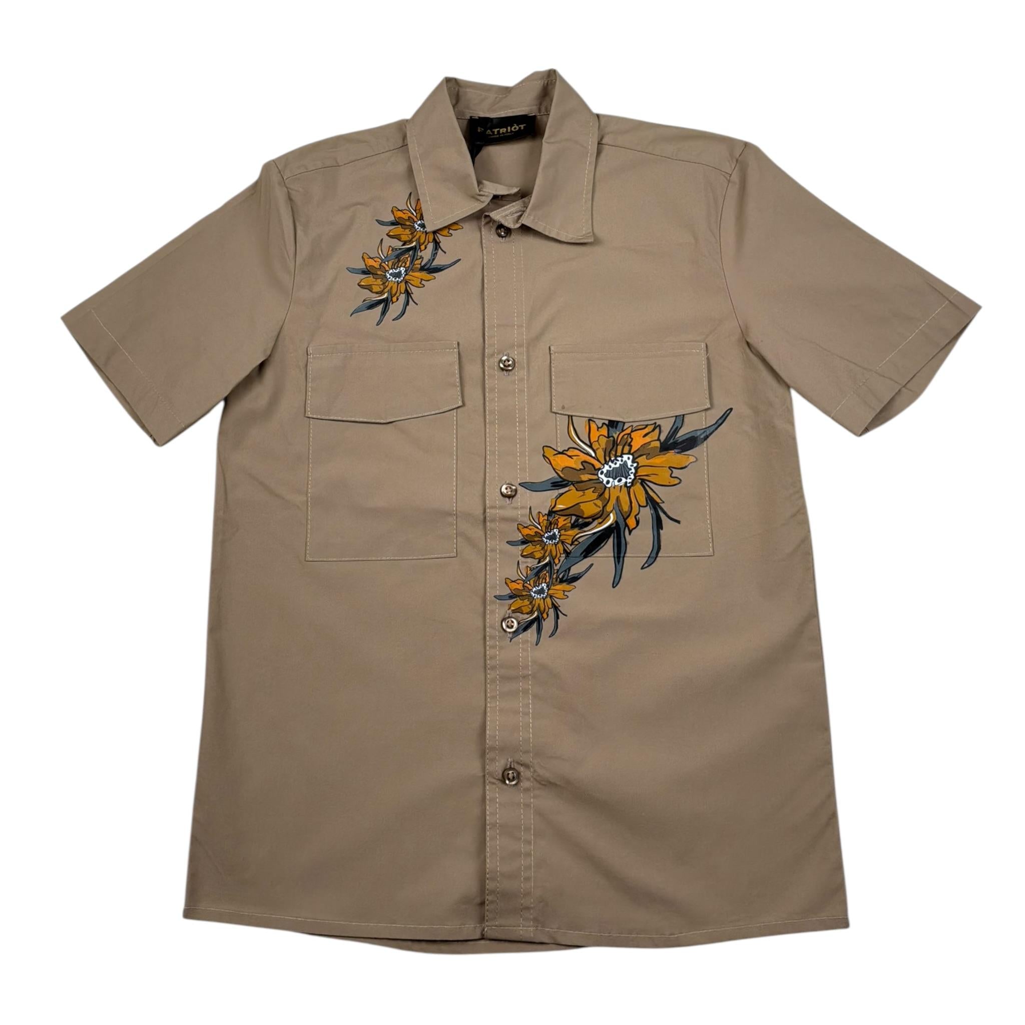 Patriot Camicia Mezza Manica Tinta Unita con Stampa per Bambino PCA0015 MARRONE PATRIOT 