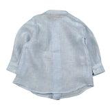 La Stupenderia Camicia Tinta Unita con Collo Coreano per Neonato CJCM71 AZZURRO LA STUPENDERIA 