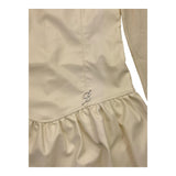 Miss Blumarine Abito Tinta Unita In Ecopelle Con Trasparenze Beige Per Bambina