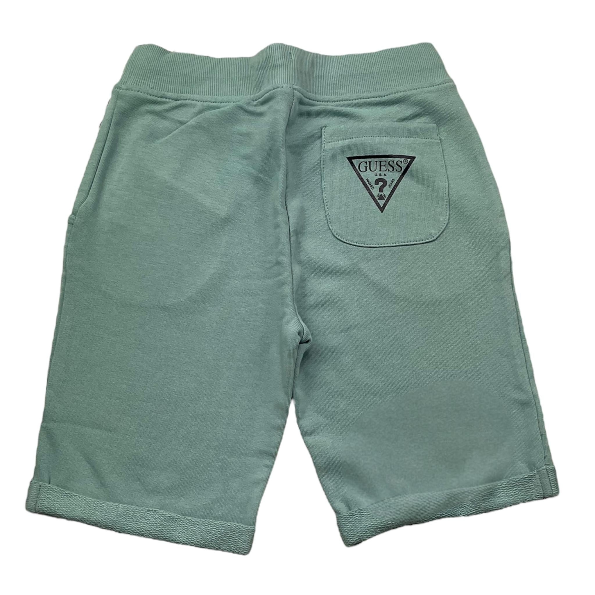 Guess Bermuda Tinta Unita con Logo per Bambino N93Q18KAUG0X VERDE GUESS 