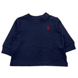 RALPH LAUREN shirt girocollo tinta unita con polsini Blu per Neonato 320843804002 BLU RALPH LAUREN 