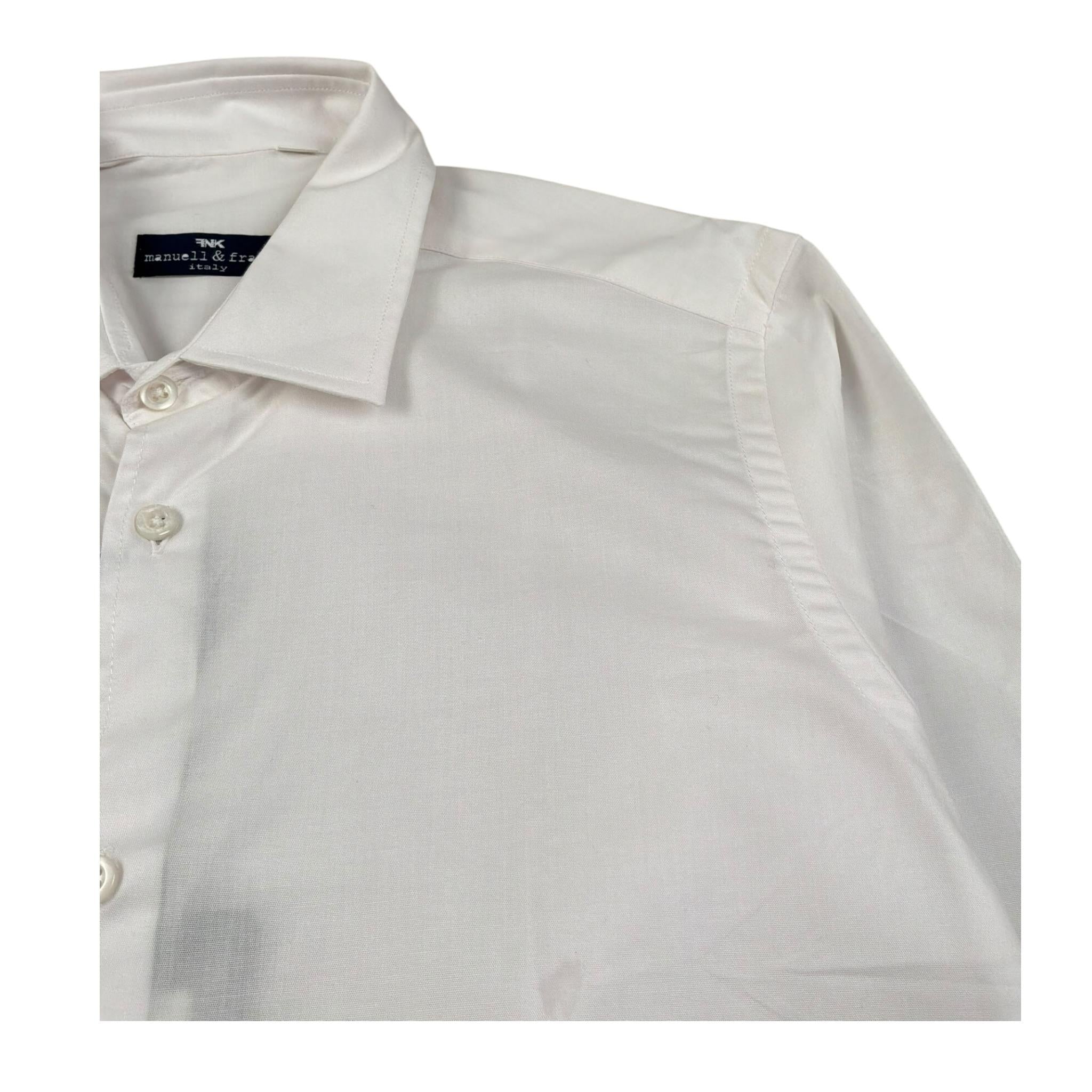 Manuel & Frank Camicia Manica Lunga Tinta Unita per Bambino MF3350R BIANCO MANUEL & FRANK 